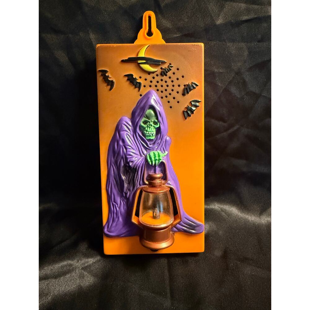 Vintage 1995 Halloween Talking Grim Reaper Doorbell Toy State Lights Sound NWOT
